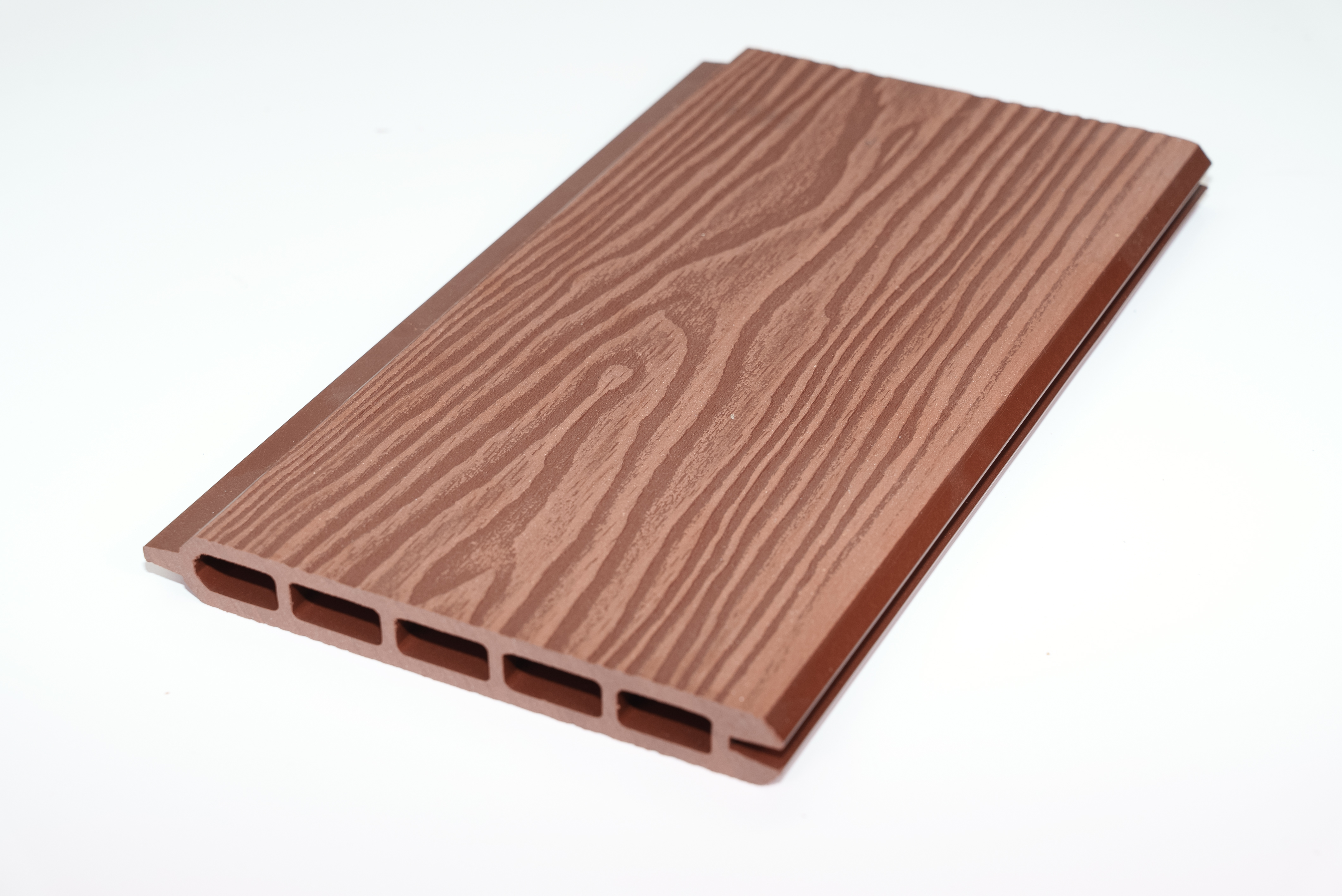 WPC Capped Co-Extrusion Fluted Castellated Composite Hollow Fence Board Outdoors for Pool Garden Park